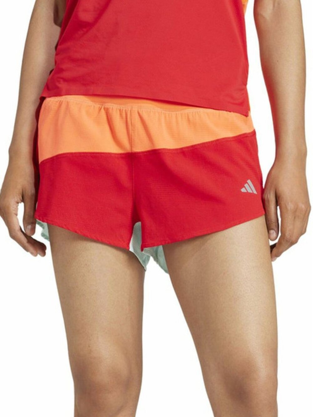 Adidas Women's NYC Adizero Running Split Shorts in Better Scarlet/Solar Red NWT